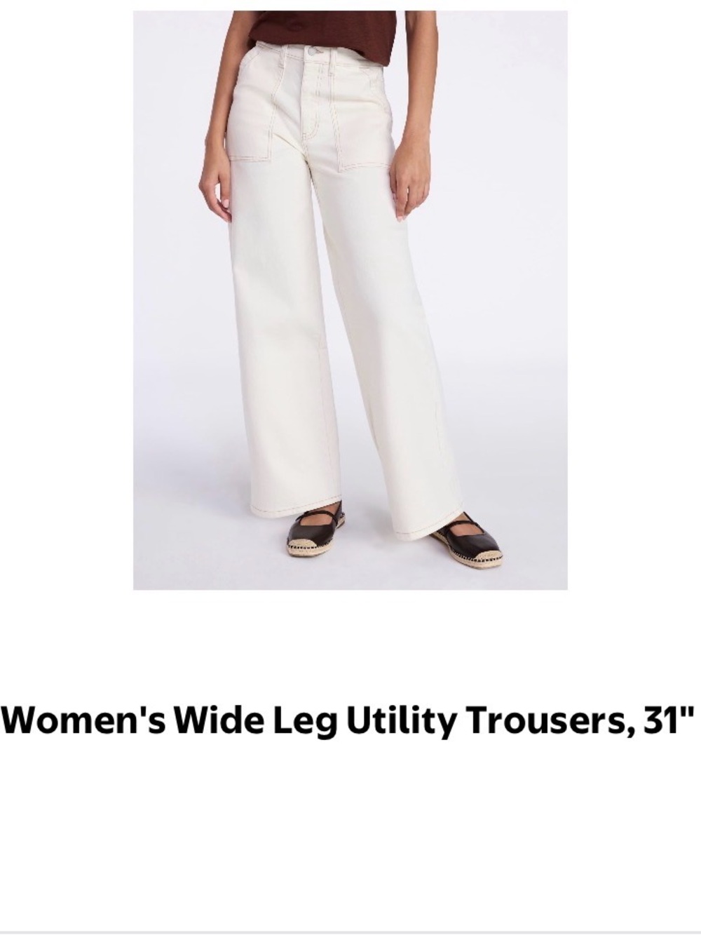 Time and Tru Cream Wide-Leg Women's Jeans - Picture 3 of 9